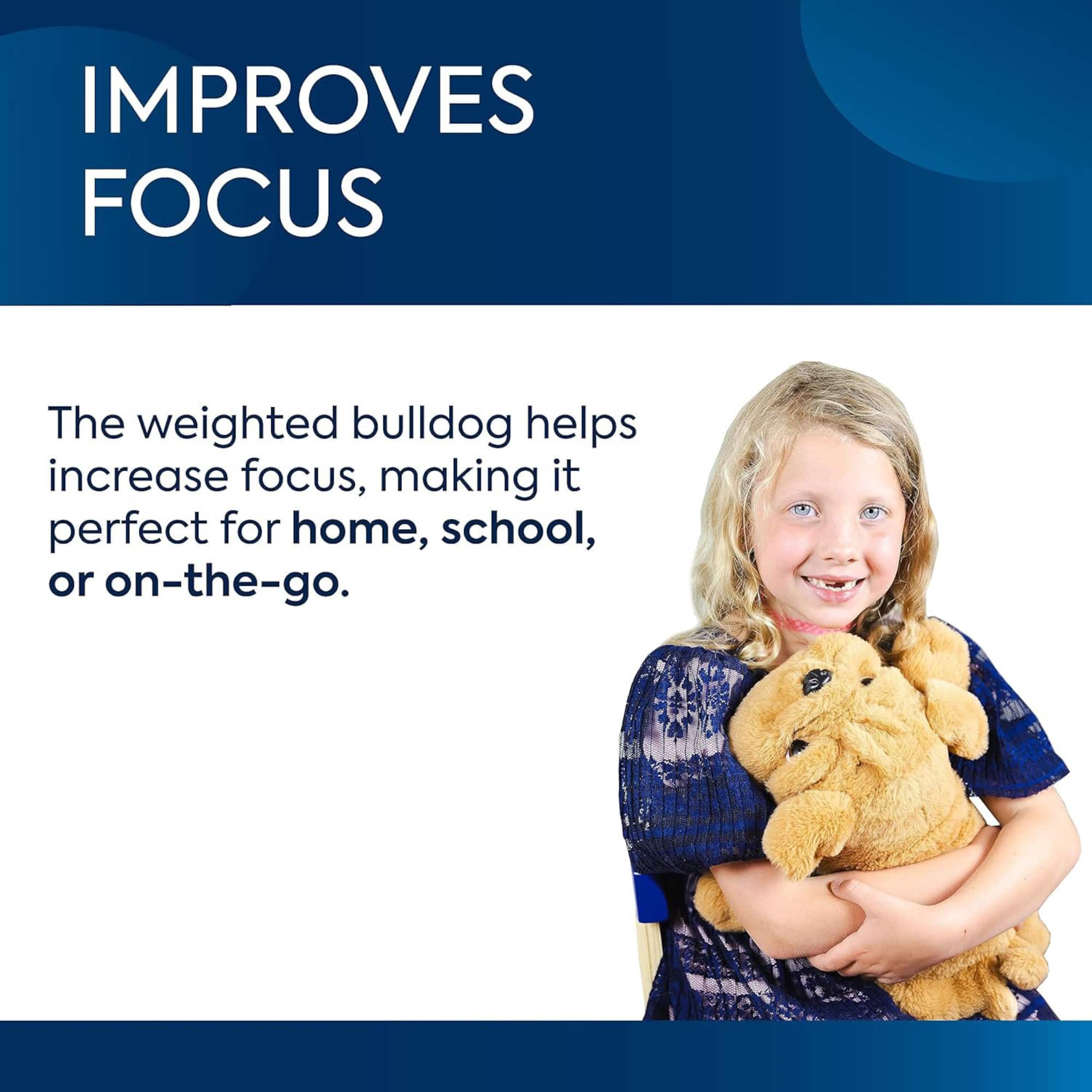 Bouncyband® Brown Happy Hugs Sensory Weighted Plush Bulldog